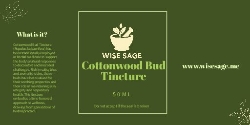 Cottonwood Bud Tincture (Populus Trichocarpa) 50ml
